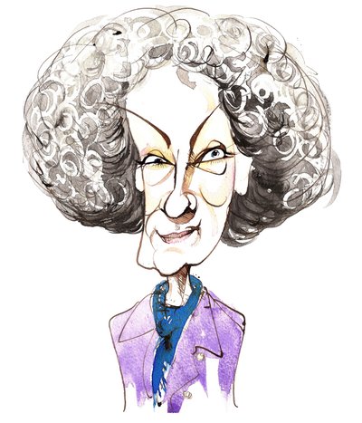 Canadian writer and poet Margaret Atwood; caricature by Neale Osborne